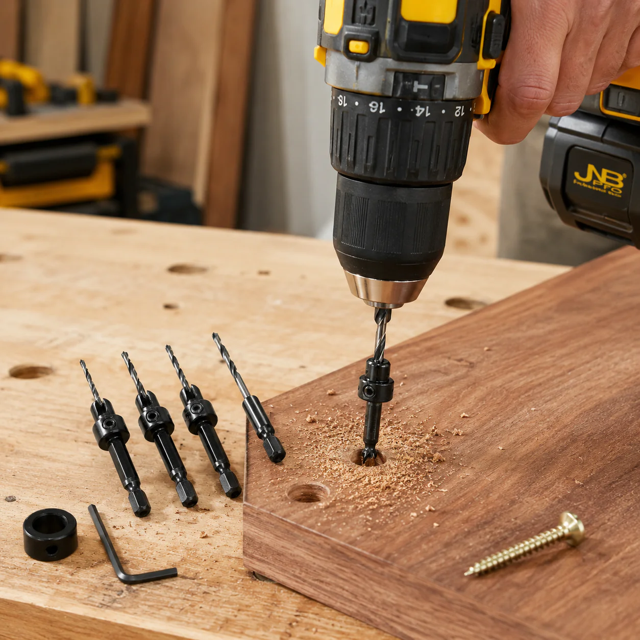 JNB #4 Countersink Drill Bit Set - 3 Pc w/ Extra Bit - Image 2