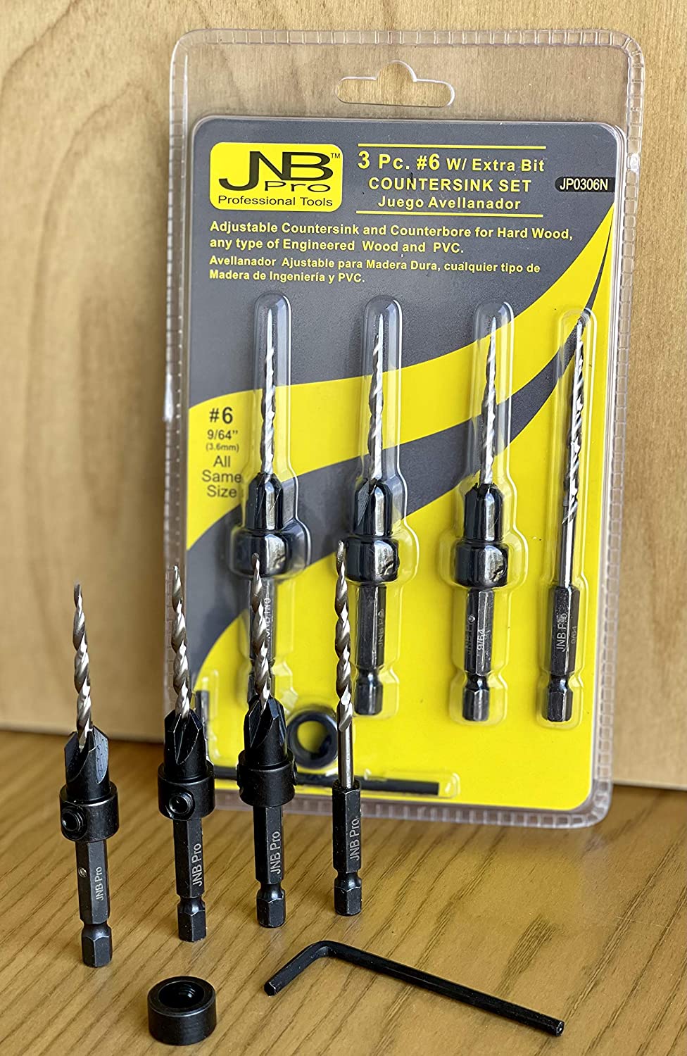 JNB #6 Countersink Drill Bit Set - 3 Pc w/ Extra Bit - Image 6