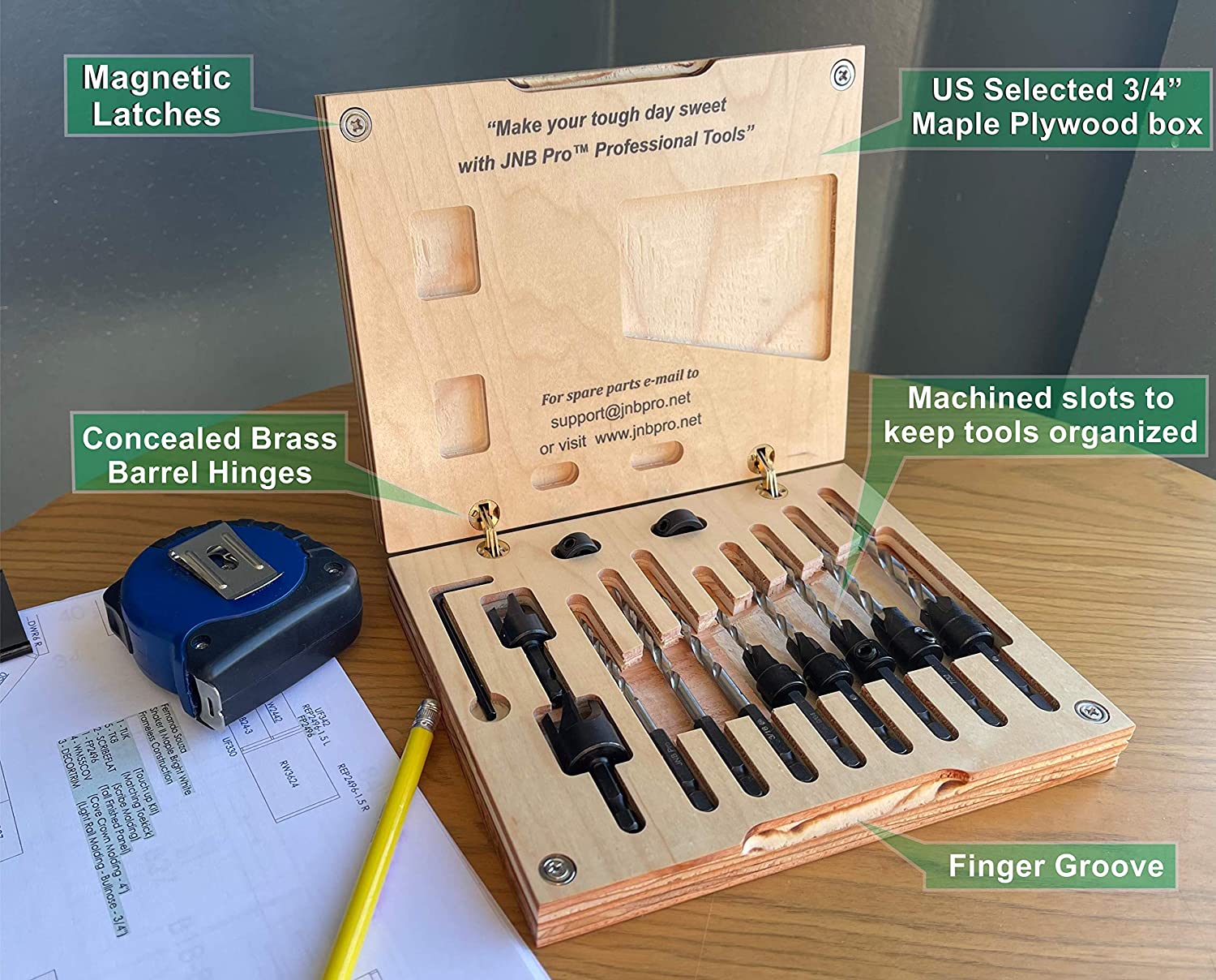 JNB Countersink & Wood Plug Cutter Set - 16 Pc (Plybox Special Edition) - Image 8