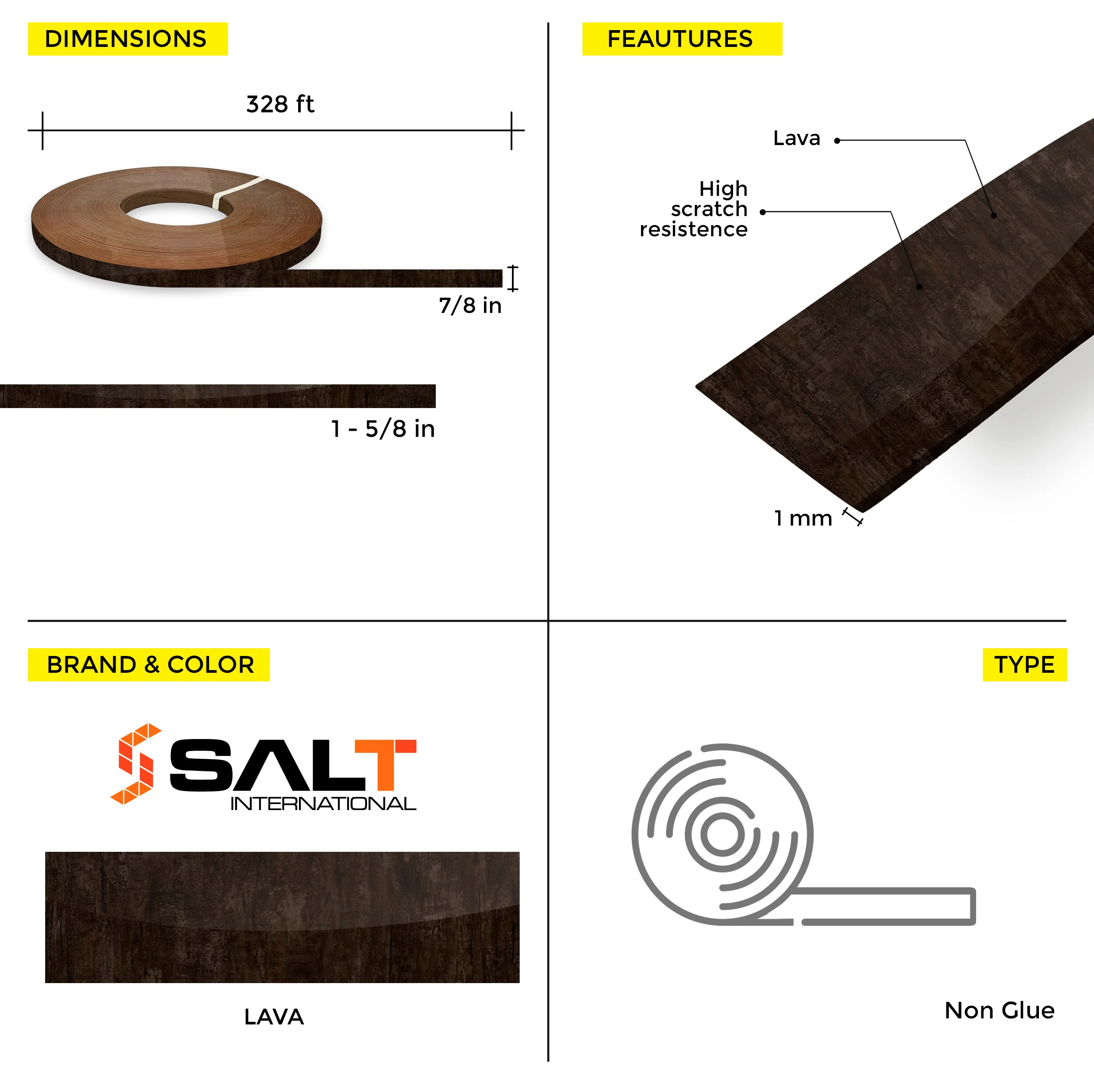 Lava PVC Edge Banding (328 ft x 1 mm) - Image 11