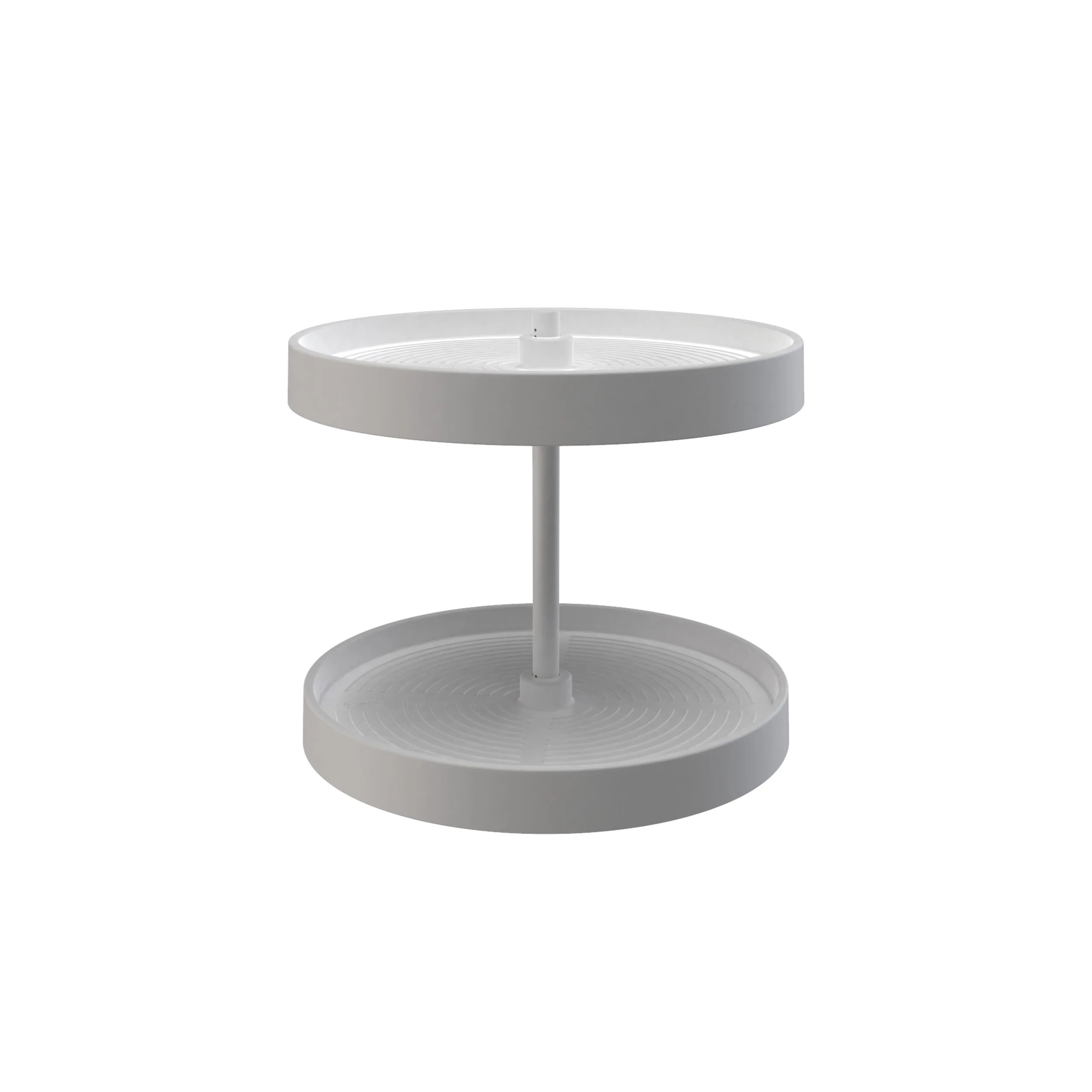 18 in White Polymer Full Circle Lazy Susans 2-Shelf White  18 in (457 mm) W x 18 in (457 mm) D x 17.38 in (441 mm) H - Image 4