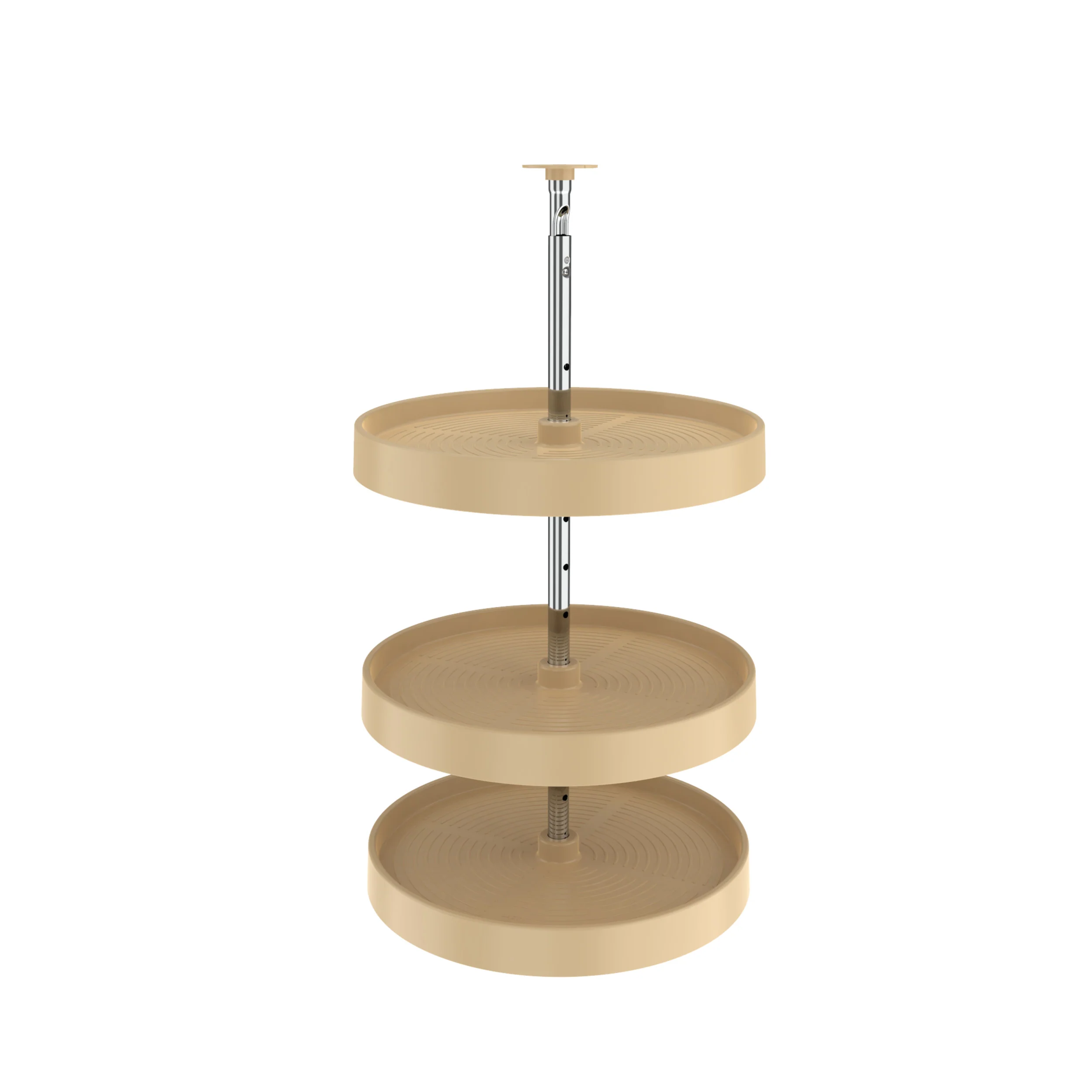 18 in Almond Polymer Full Circle Lazy Susans 3-Shelf Almond  18 in (457 mm) W x 18 in (457 mm) D x 34 in (864 mm) H - Image 2