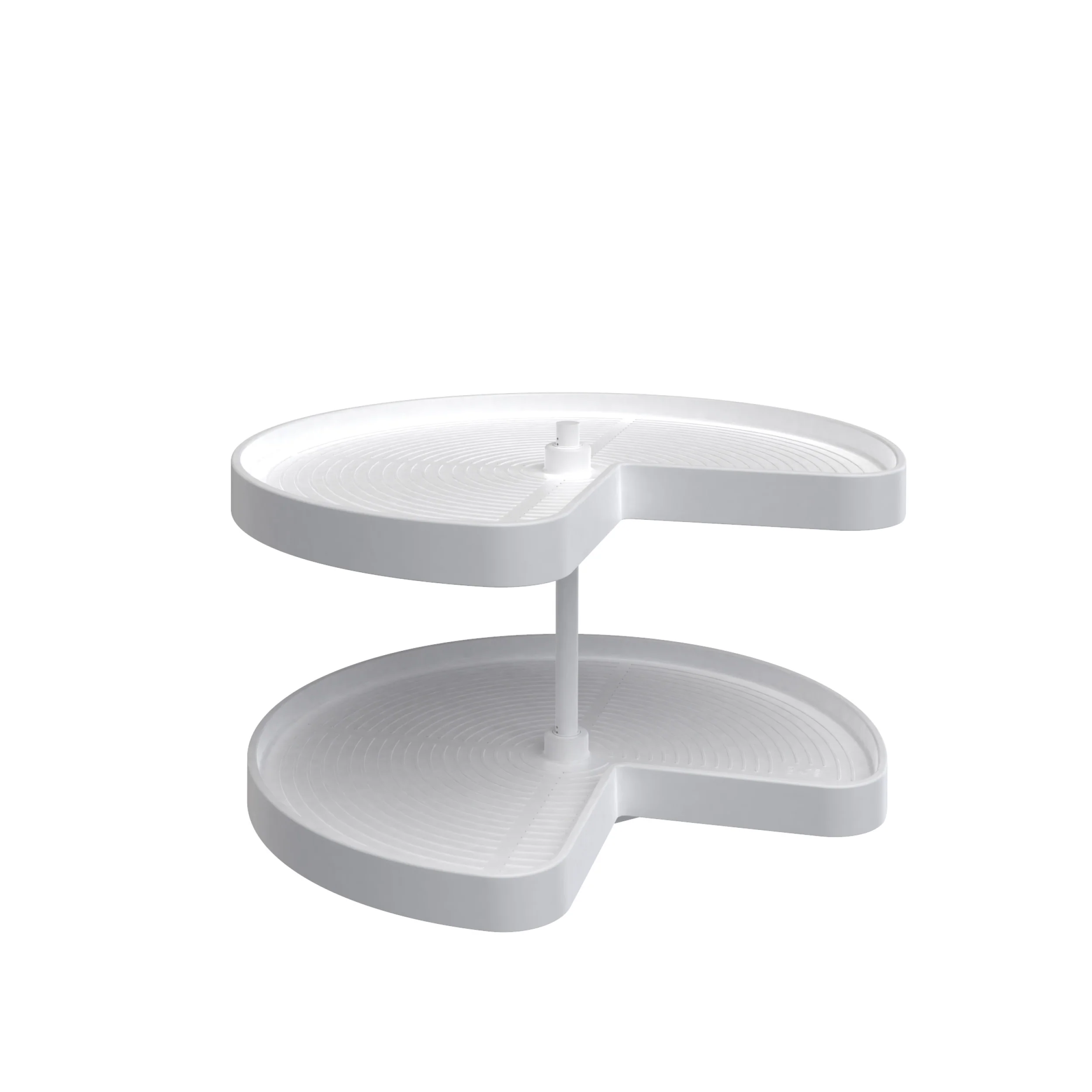 28 in White Polymer Kidney Lazy Susans 2-Shelf White  28 in (711 mm) W x 28 in (711 mm) D x 17.38 in (441 mm) H - Image 3