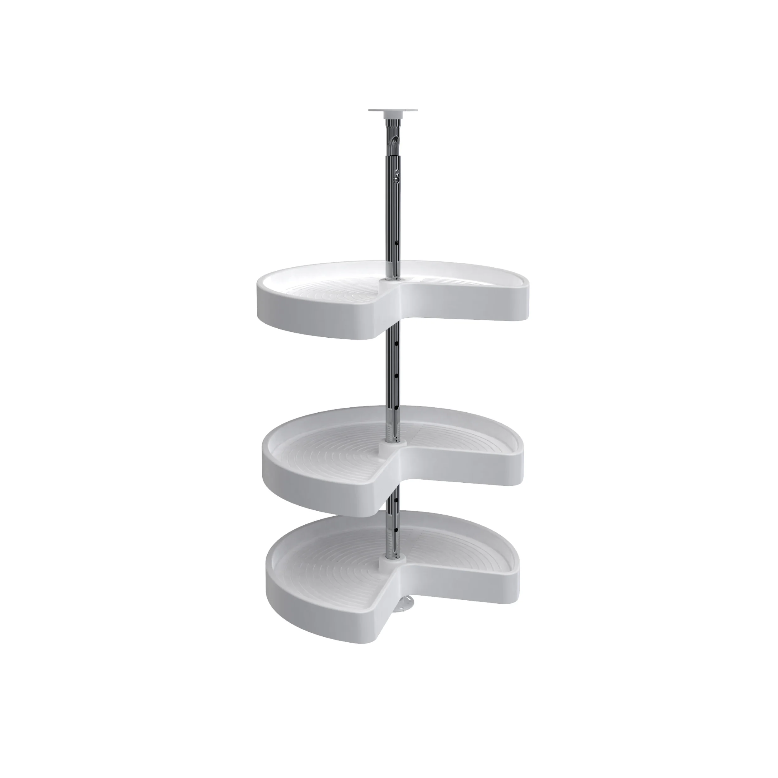 18 in White Polymer Kidney Lazy Susans 3-Shelf White  18 in (457 mm) W x 18 in (457 mm) D x 34 in (864 mm) H - Image 5