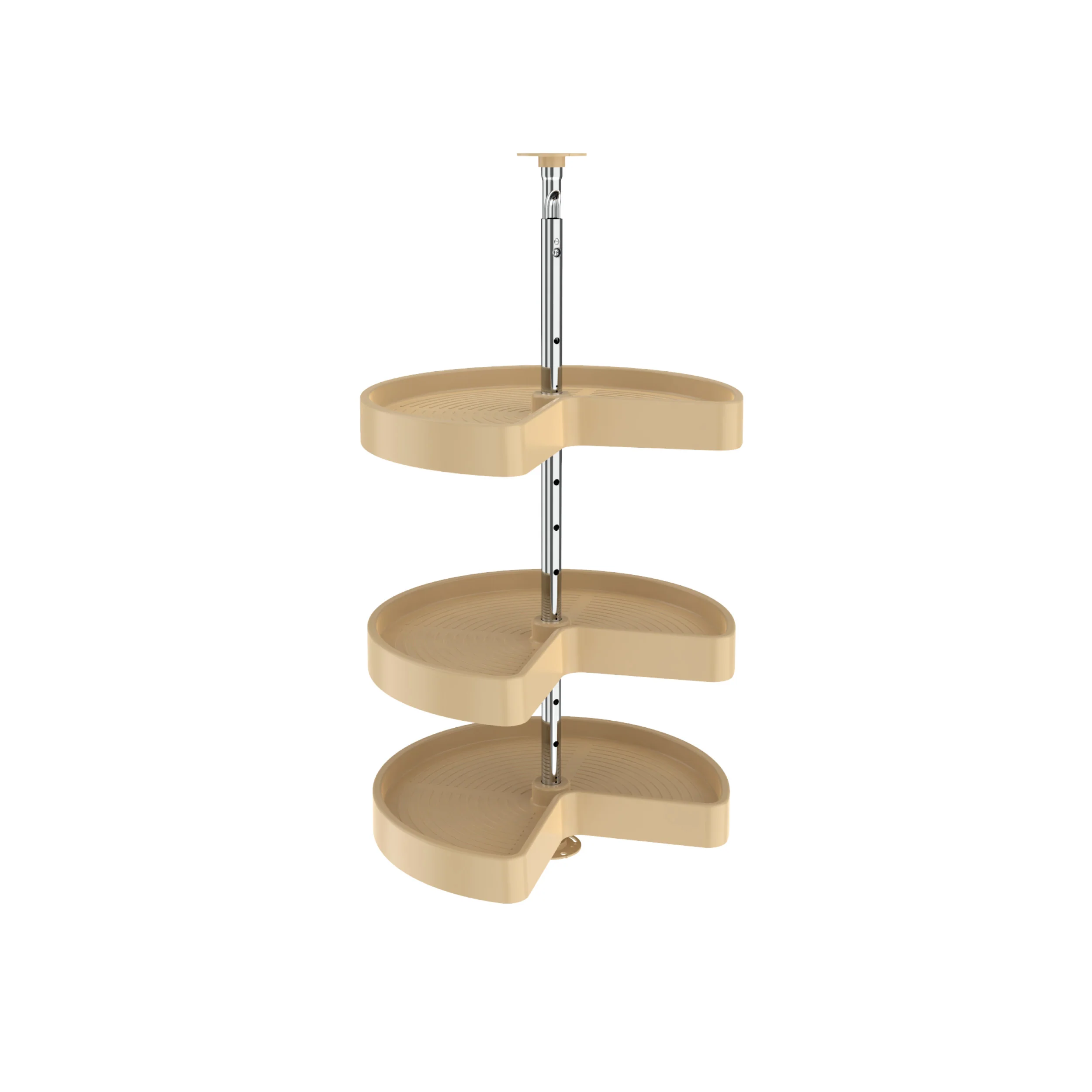 18 in Almond Polymer Kidney Lazy Susans 3-Shelf Almond  18 in (457 mm) W x 18 in (457 mm) D x 34 in (864 mm) H - Image 4