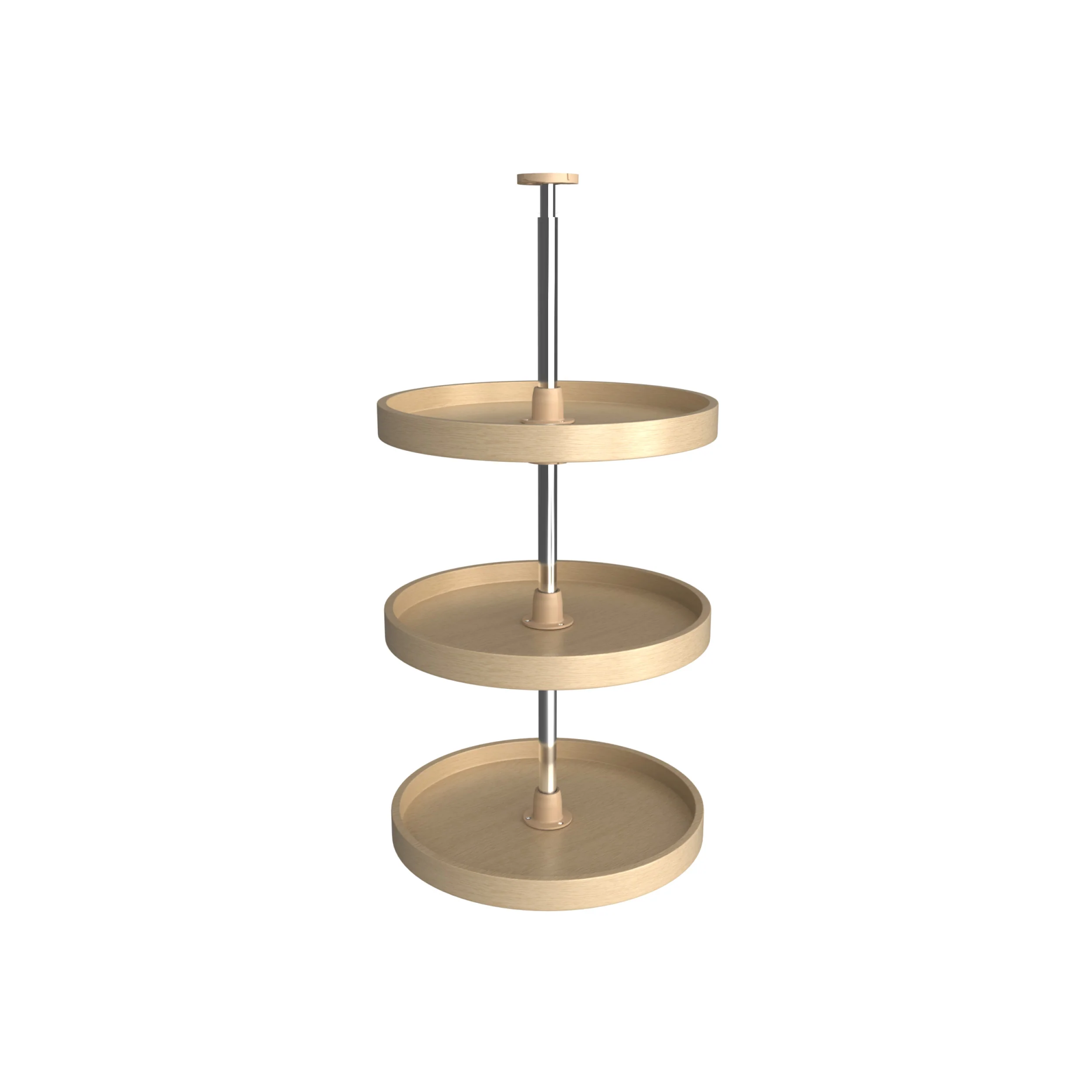 18 in Banded Wood Full Circle Lazy Susans 3-Shelf Natural  18 in (457 mm) W x 18 in (457 mm) D x 38 in (965 mm) H - Image 8