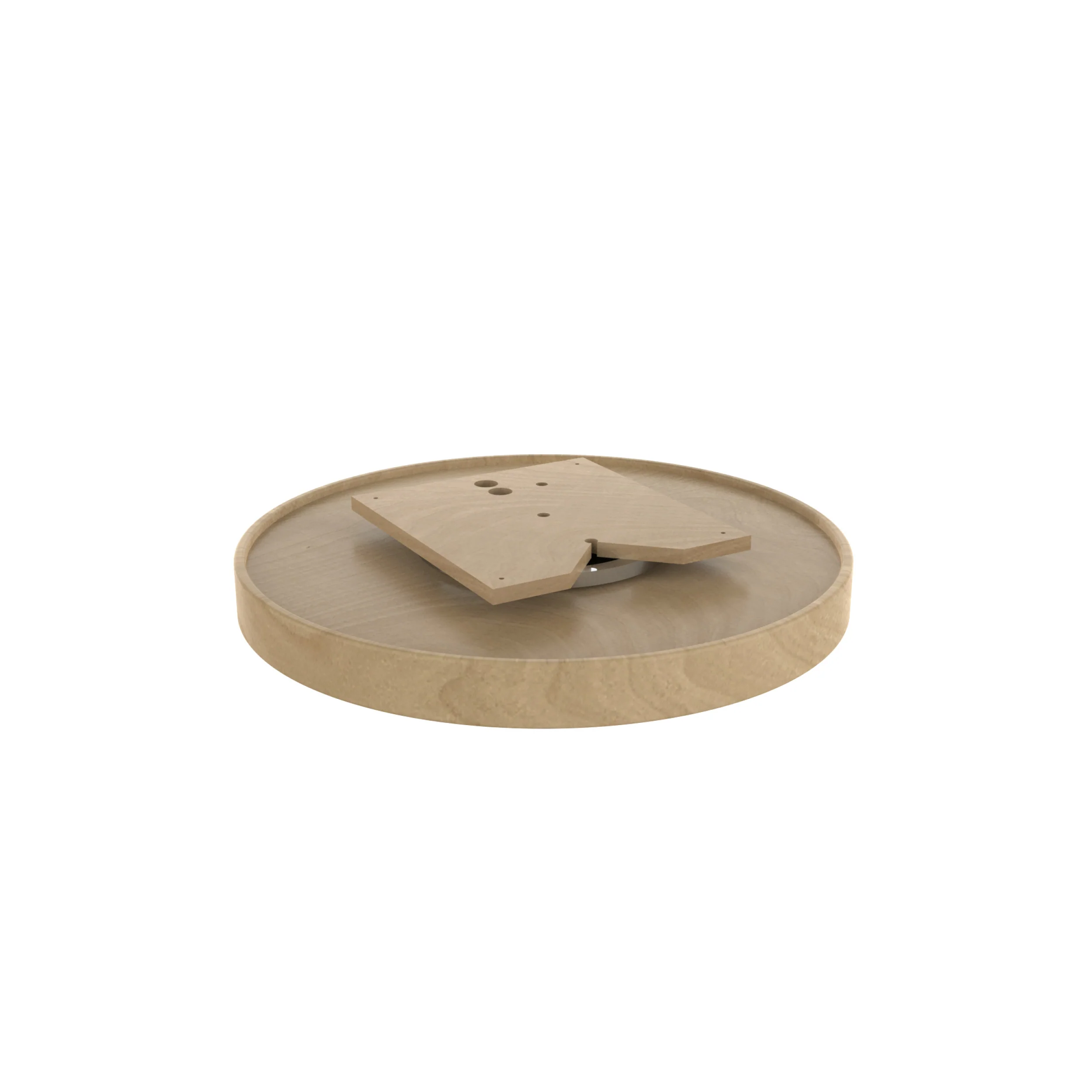 24 in Natural Wood Full Circle Lazy Susan Natural 24 in (610 mm) W x 24 in (610 mm) D x 3.78 in (96 mm) H - Image 3