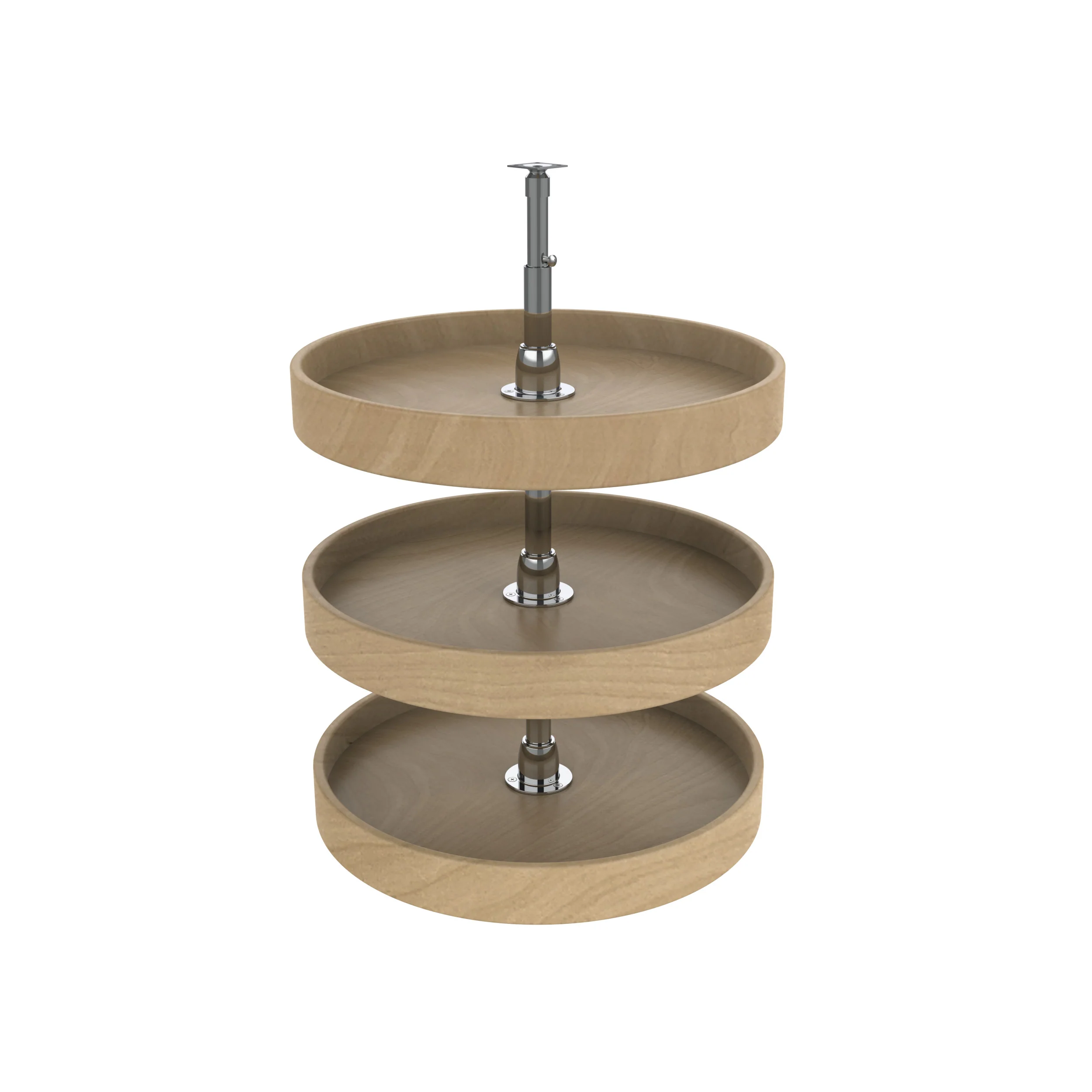 18 in Natural Wood Full Circle Lazy Susans 3-Shelf Natural  18 in (457 mm) W x 18 in (457 mm) D x 38 in (965 mm) H - Image 3
