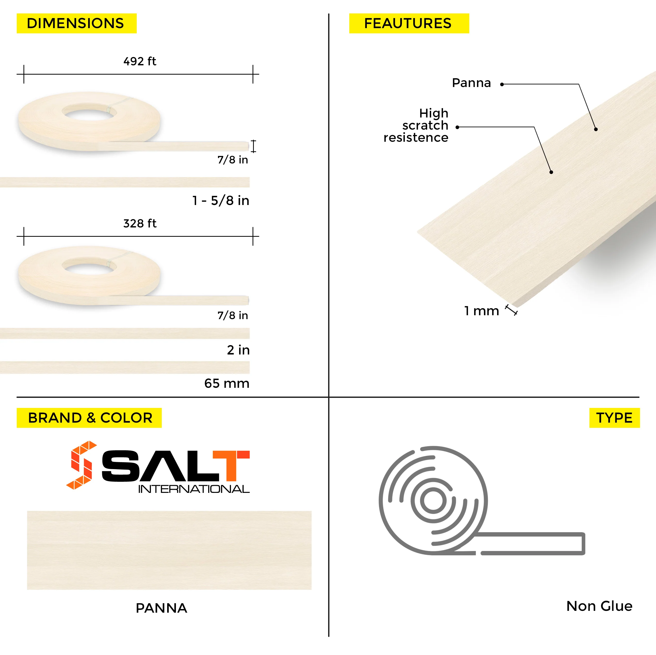 Panna PVC Edge Banding (328 ft x 1 mm) - Image 10