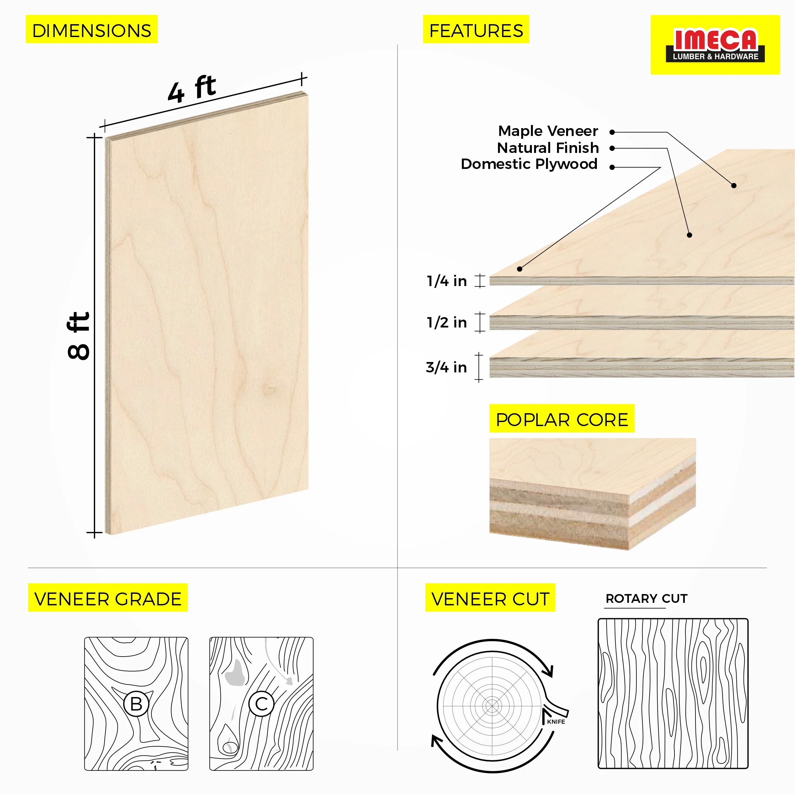 PYWOOD WH MAPLE 48.5 x 96.5 B2 1/2 UV1 - Image 2