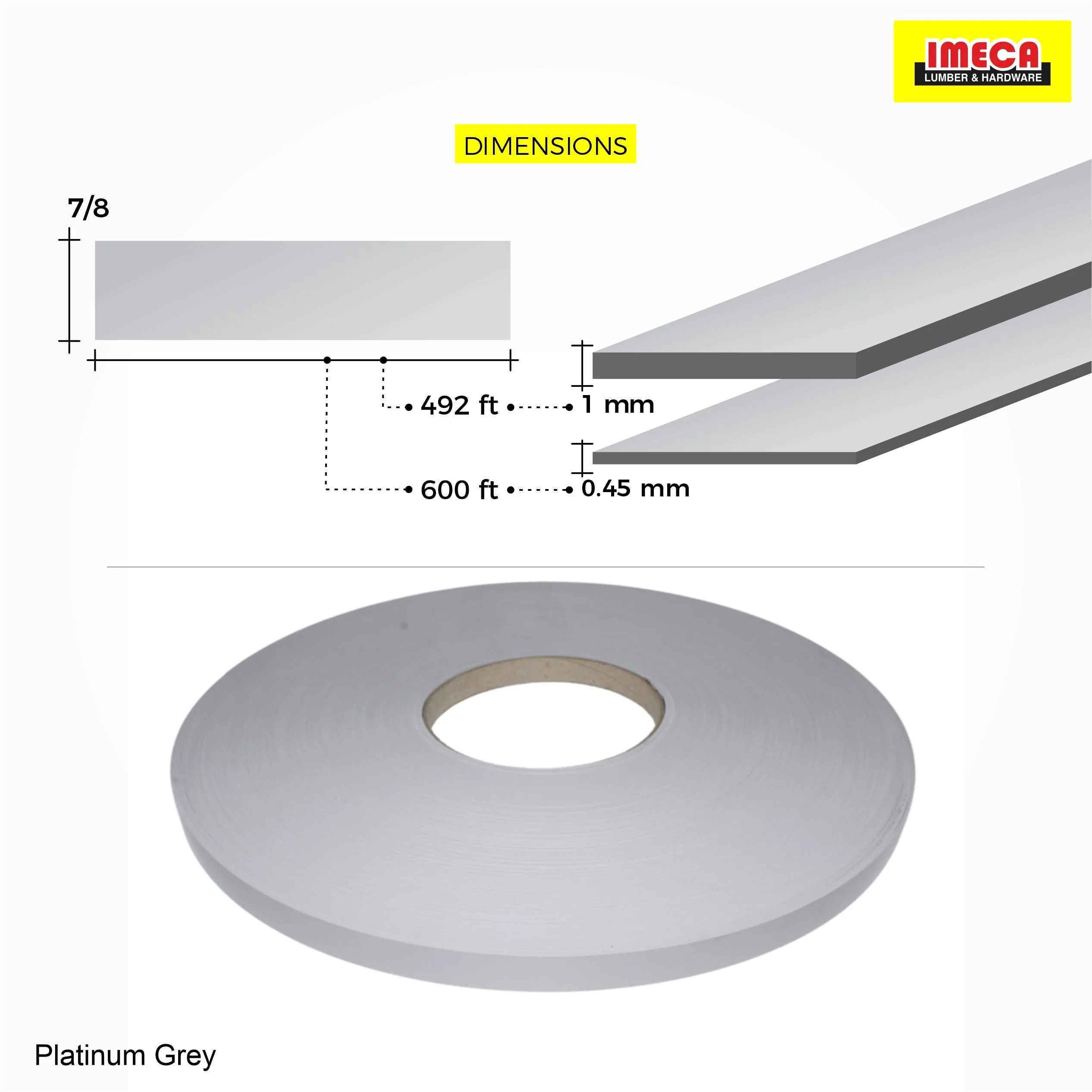 Platinum Grey PVC Edge Banding - Image 5