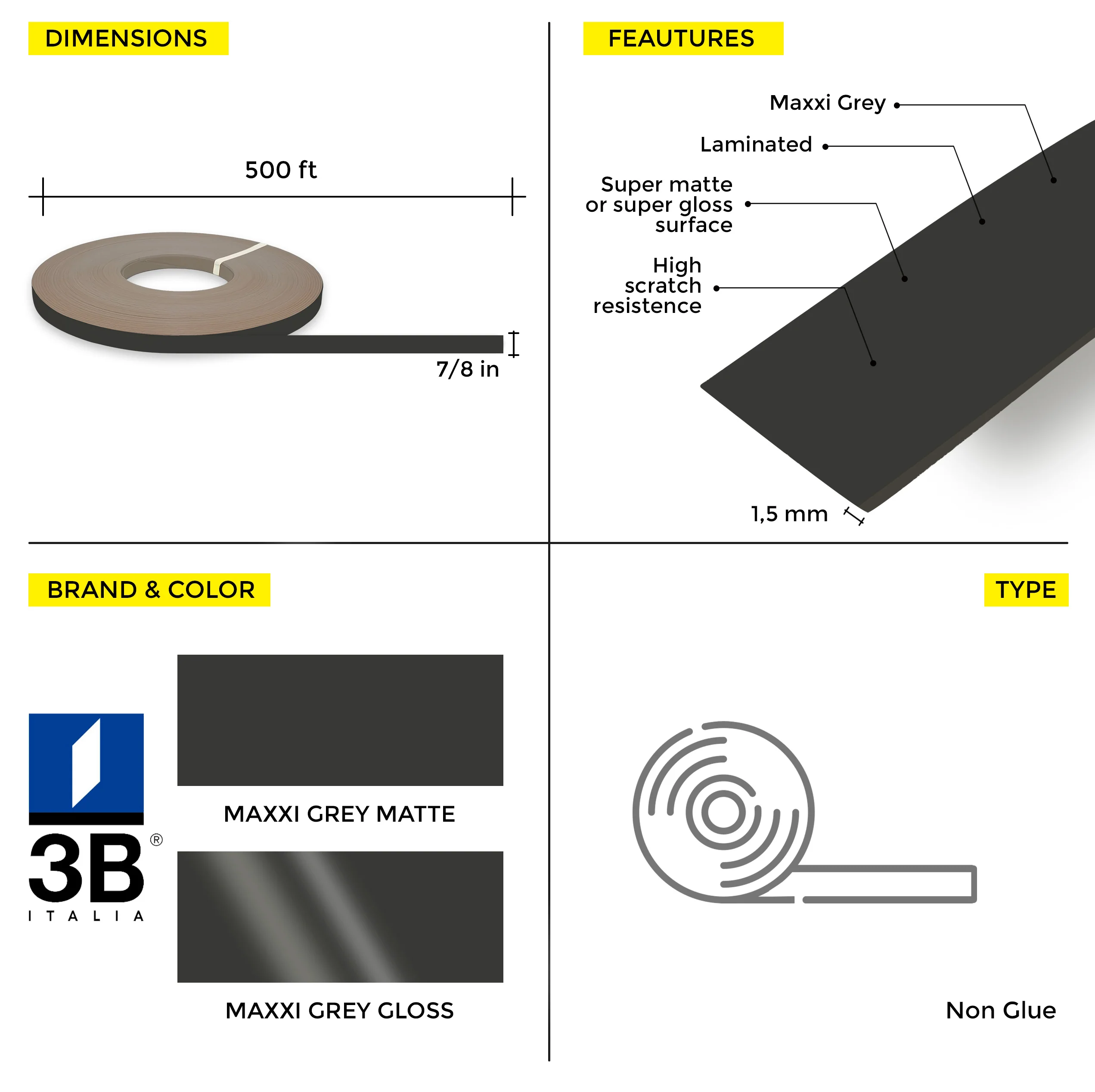 MaxxiÂ® Mocaccino PVC Edge Banding (7/8 in x 500 ft x 1.5 mm) - Image 17