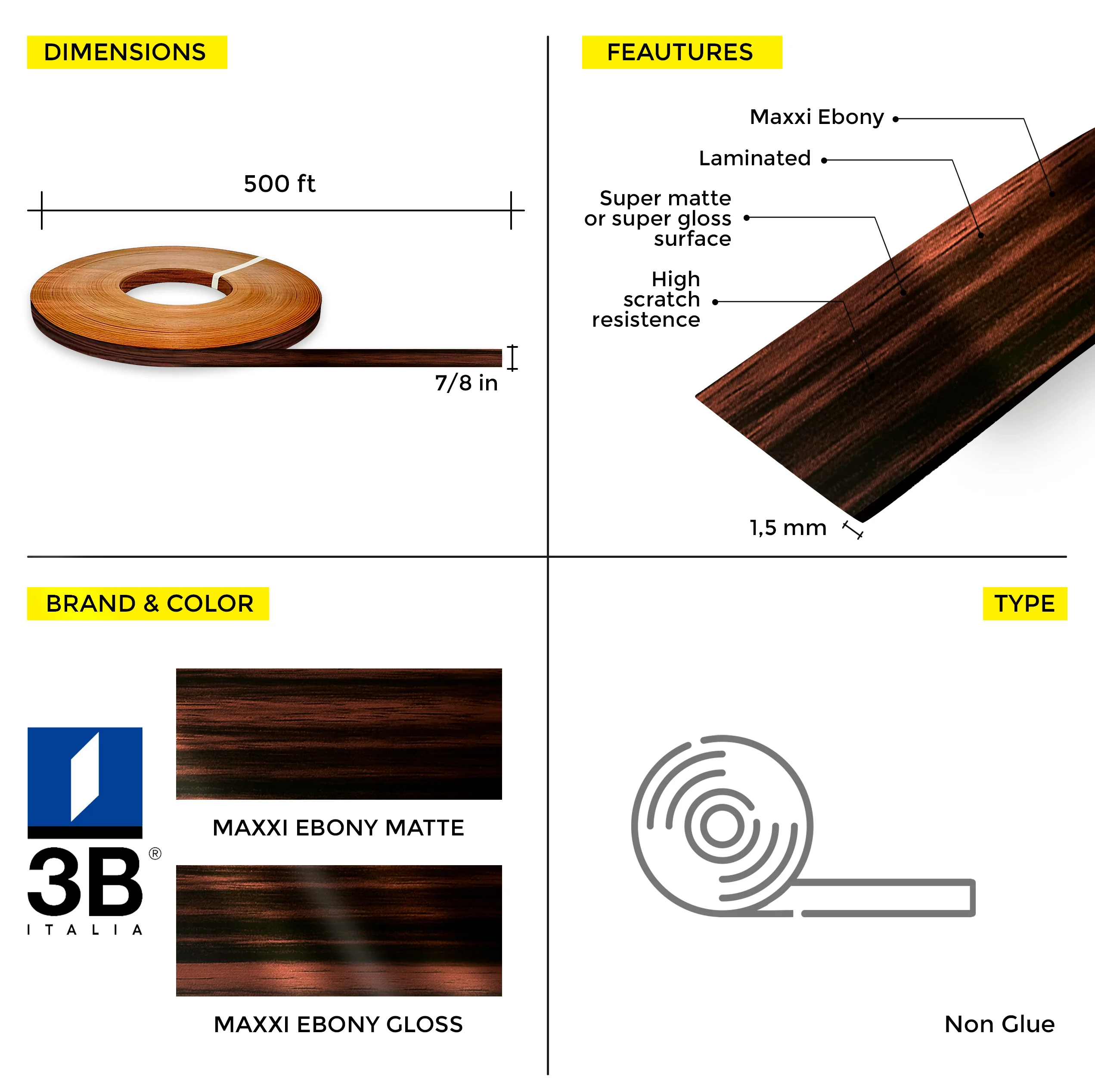 MaxxiÂ® Mocaccino PVC Edge Banding (7/8 in x 500 ft x 1.5 mm) - Image 22
