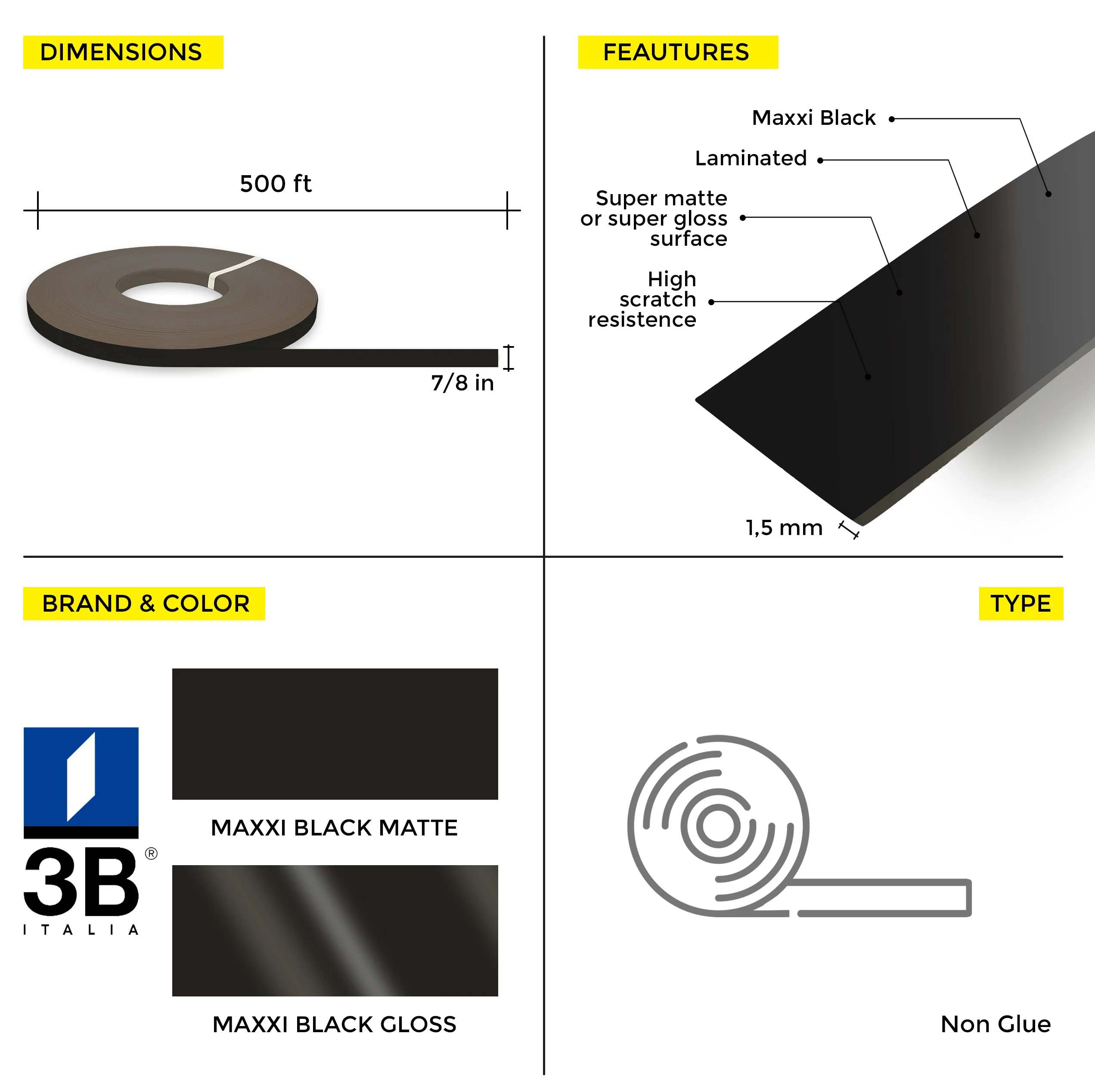 MaxxiÂ® Mocaccino PVC Edge Banding (7/8 in x 500 ft x 1.5 mm) - Image 5