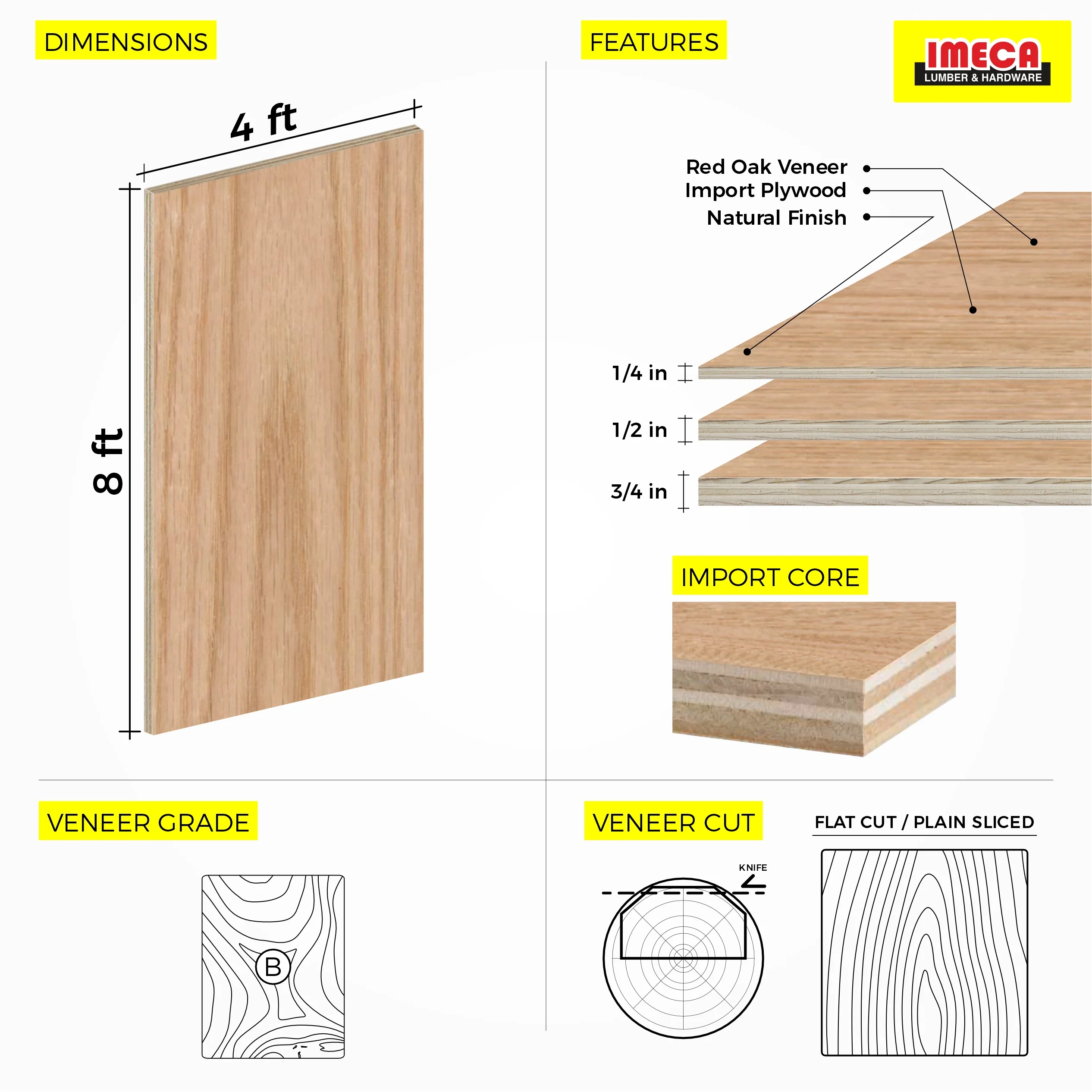 Red Oak Plywood 4 ft x 8 ft (Imported Plywood) - Image 6