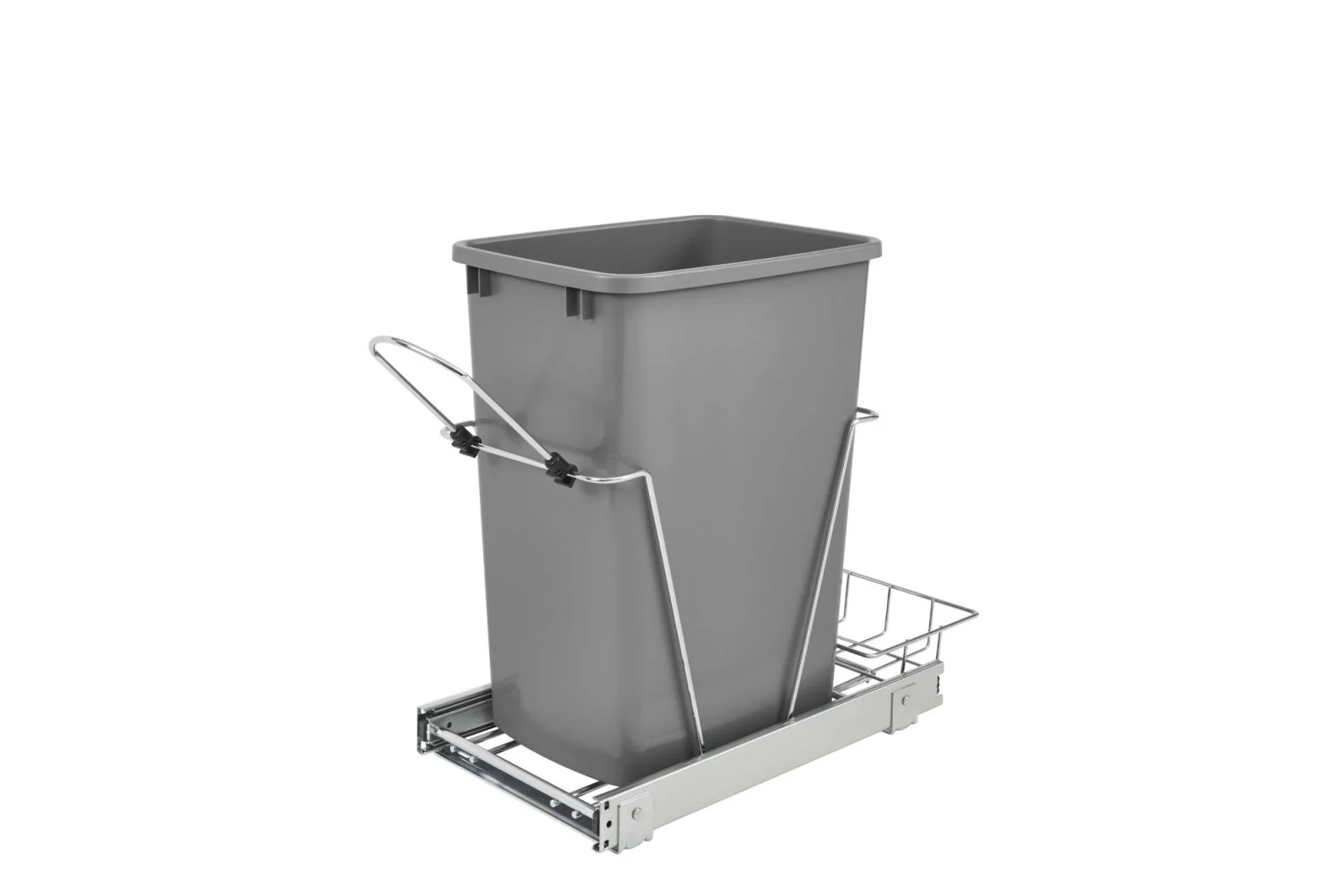 35 Qrt Pull-Out Waste Container Metallic Silver  10.63 in (270 mm) W x 22 in (559 mm) D x 19.25 in (489 mm) H - Image 10