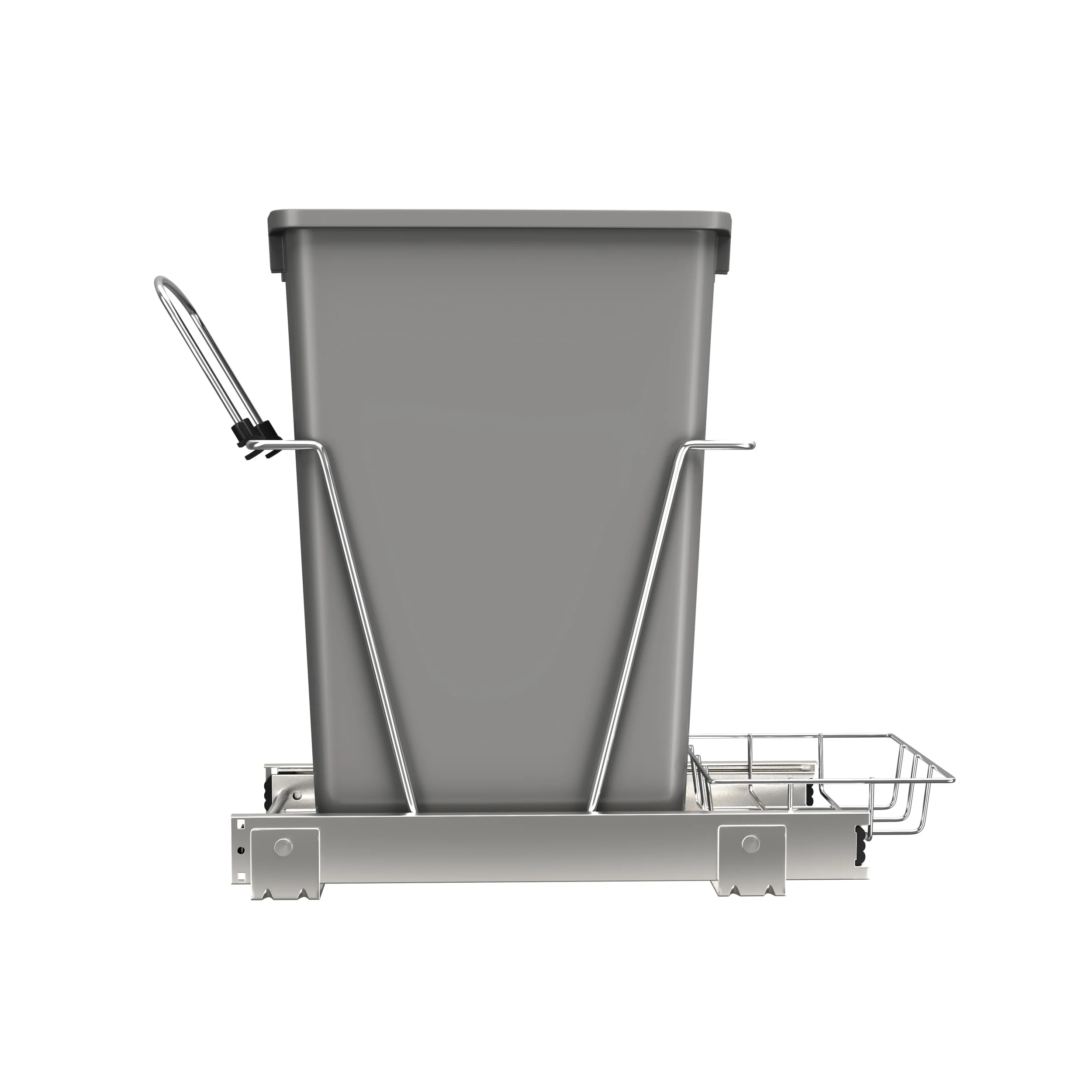 35 Qrt Pull-Out Waste Container Metallic Silver  10.63 in (270 mm) W x 22 in (559 mm) D x 19.25 in (489 mm) H - Image 3