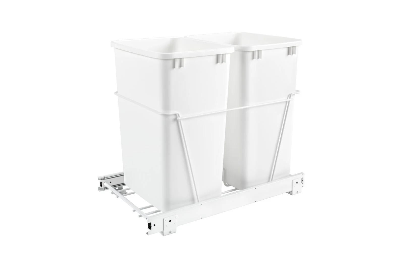 Double 35 Qrt Pull-Out Waste Containers White  14.38 in (365 mm) W x 22 in (559 mm) D x 19.25 in (489 mm) H - Image 5