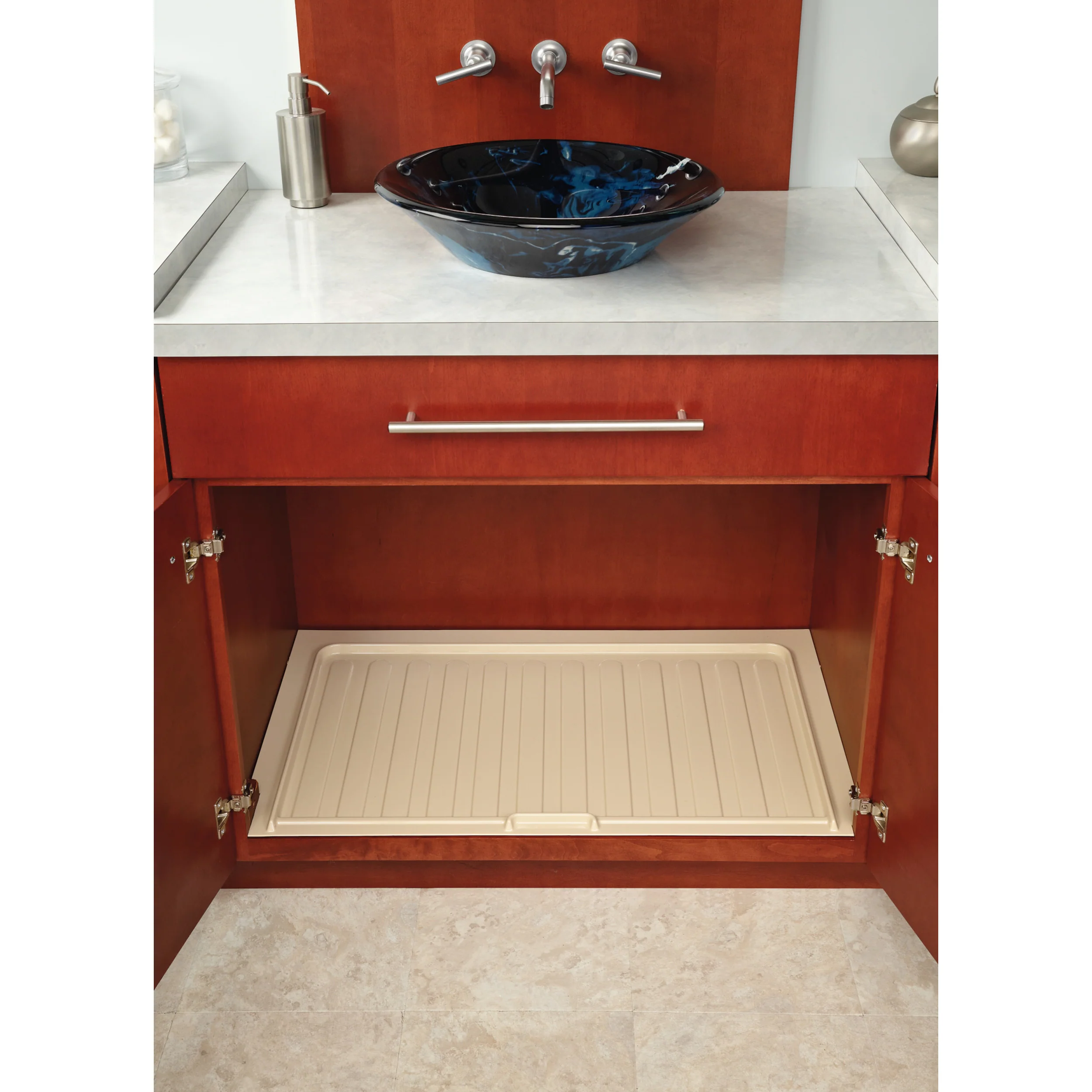 Large Almond Vanity Sink Base Drip Tray Almond  34.5 in (876 mm) W x 20.25 in (514 mm) D x 0.75 in (19 mm) H - Image 6