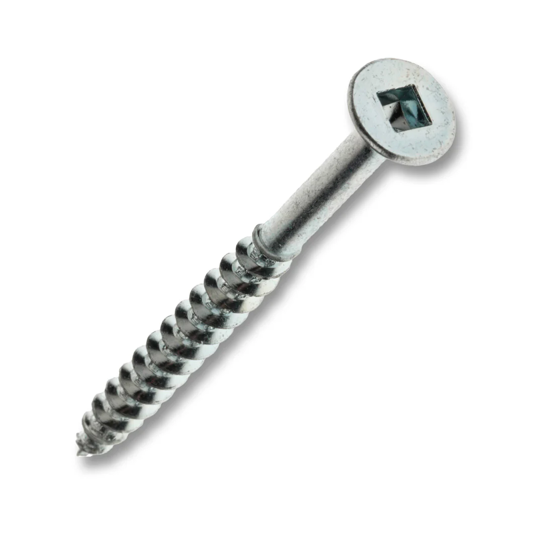 WOOD SCREWS IMEX SQUARE FLAT HEAD WITH NIBS #8 1-1/8" TYPE 17 COARSE ZINC 500 BOX