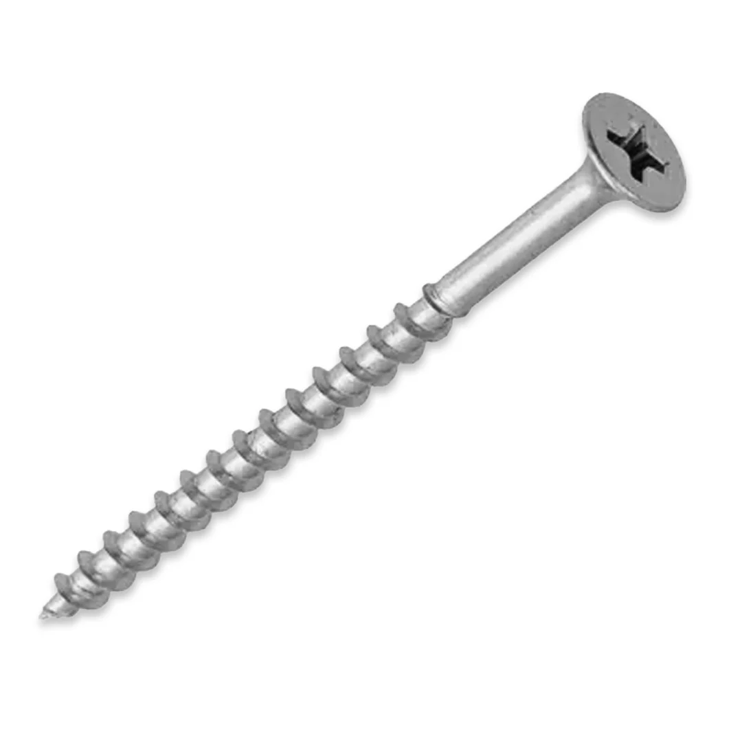 WOOD SCREWS IMEX PHILLIP FLAT HEAD WITH NIBS #8 2" TYPE 17 COARSE ZINC 3.500 BULK - Image 2