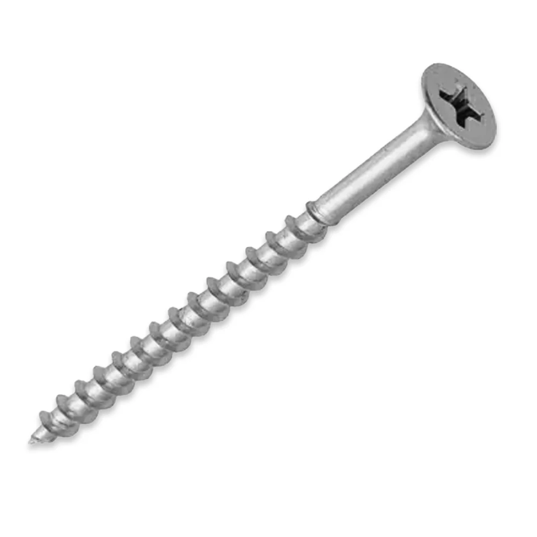 WOOD SCREWS IMEX PHILLIP FLAT HEAD WITH NIBS #8 2-1/2" TYPE 17 COARSE ZINC 2.500 BULK - Image 2