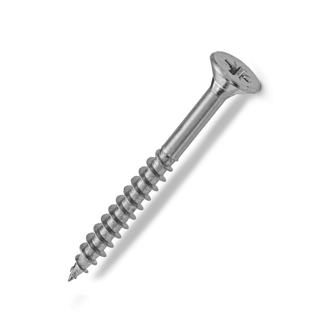 WOOD SCREWS IMEX SQUARE/PHILLIP COMBO FLAT HEAD WITH NIBS #8 1-1/2" TYPE 17 COARSE ZINC 5.000 BULK - Image 2