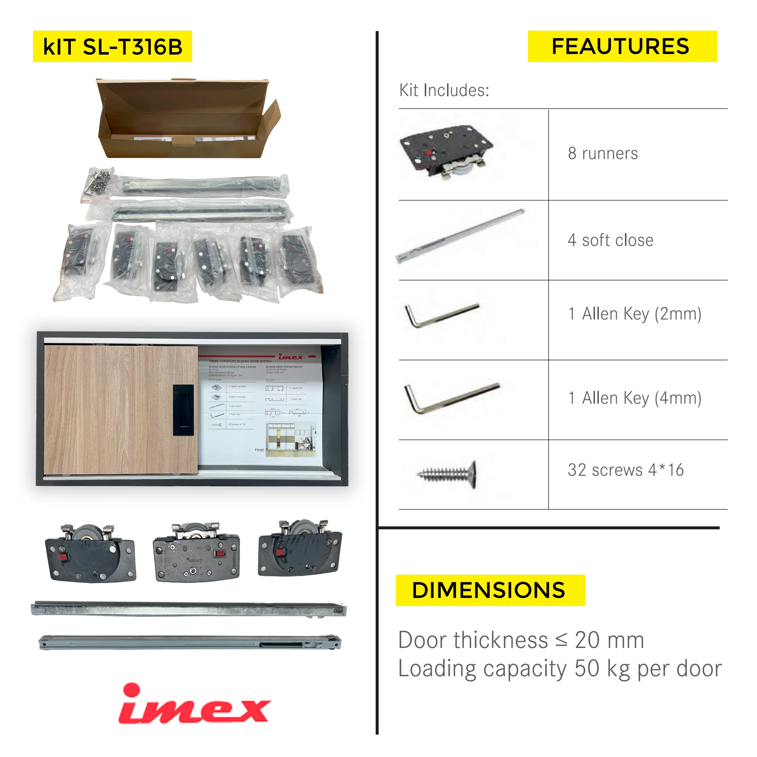 SLIDING DOOR SYSTEM TRACKS 3M - Image 6