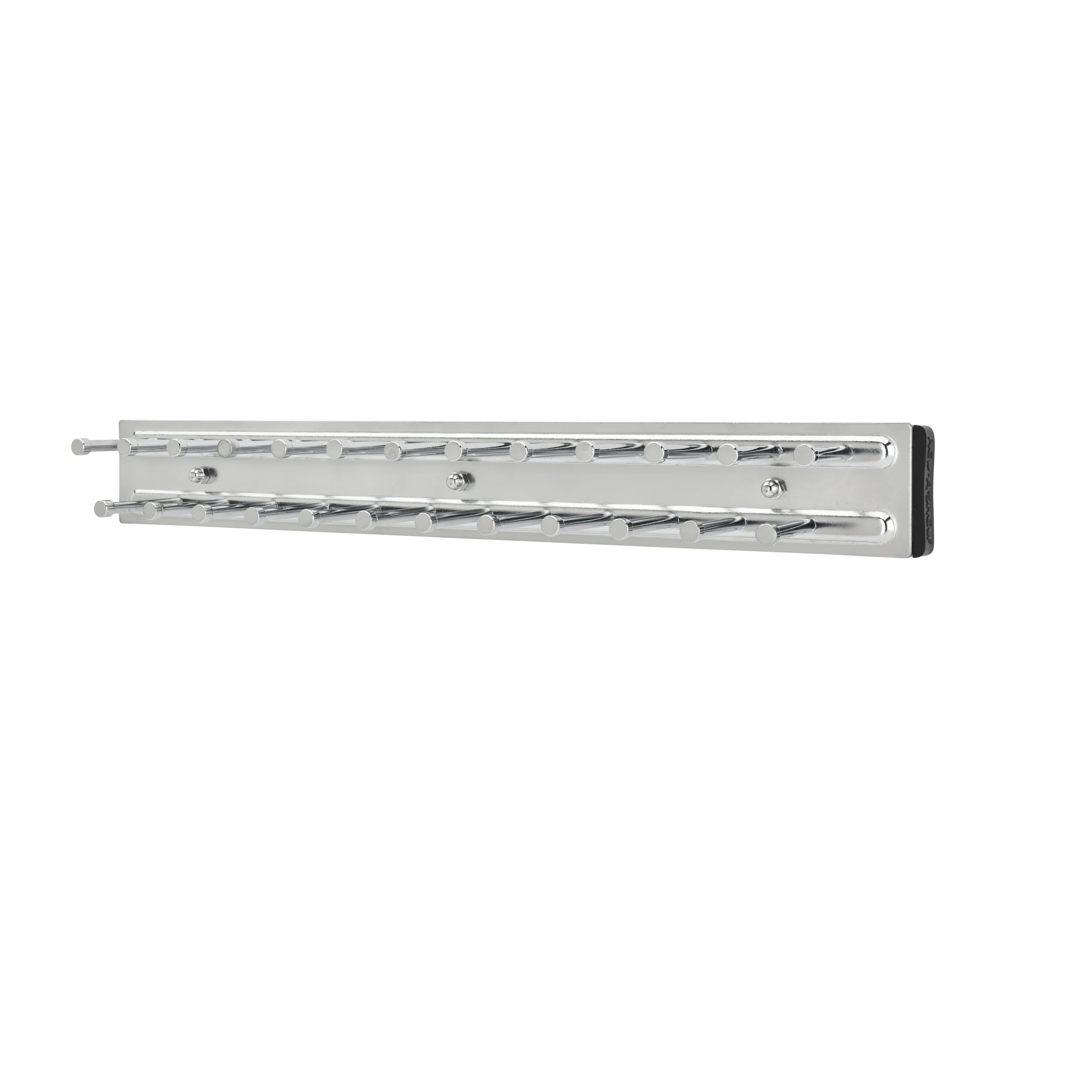 14 in Chrome Side mount Tie Rack Chrome  2.5 in (64 mm) W x 14 in (356 mm) D x 1.88 in (48 mm) H - Image 3