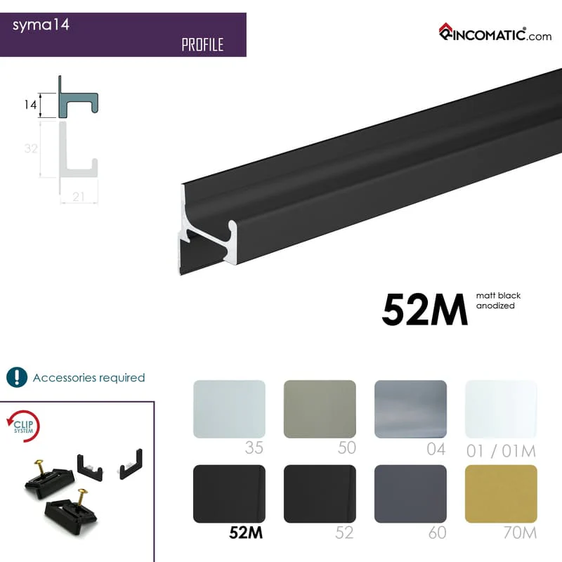 Syma14 Profile Handle Matt Black anod. 2670 mm (105 1/8 inches) - Image 2