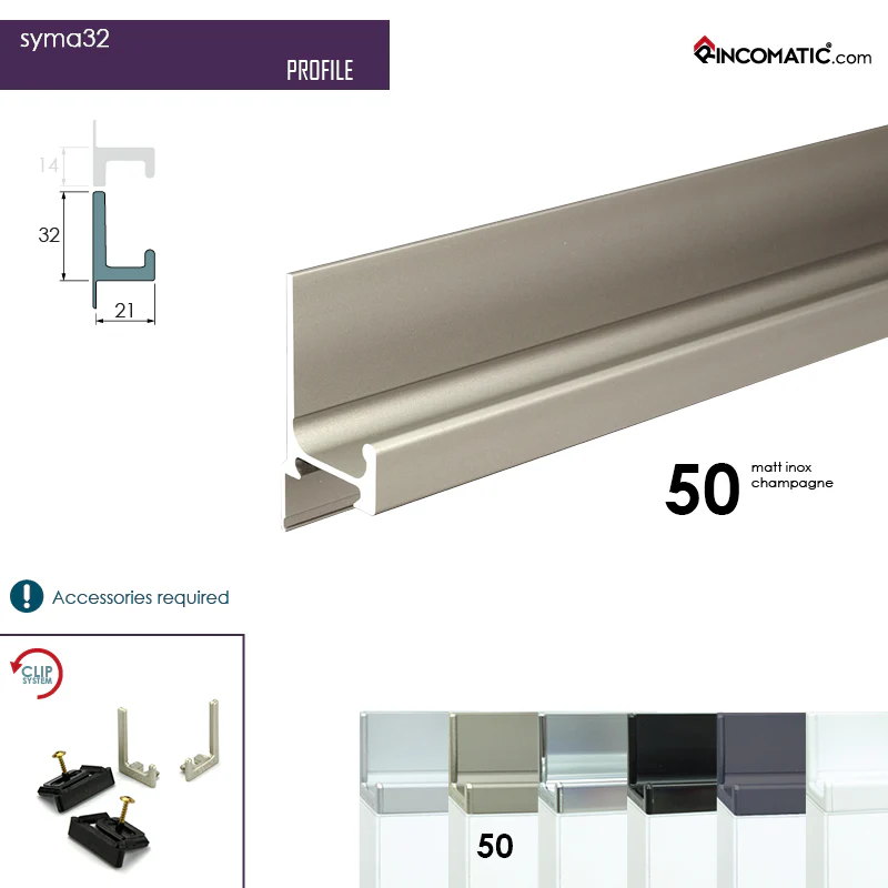 Syma32 Profile Handle Matt Inox Champagne 2670 mm (105 1/8 inches) - Image 3
