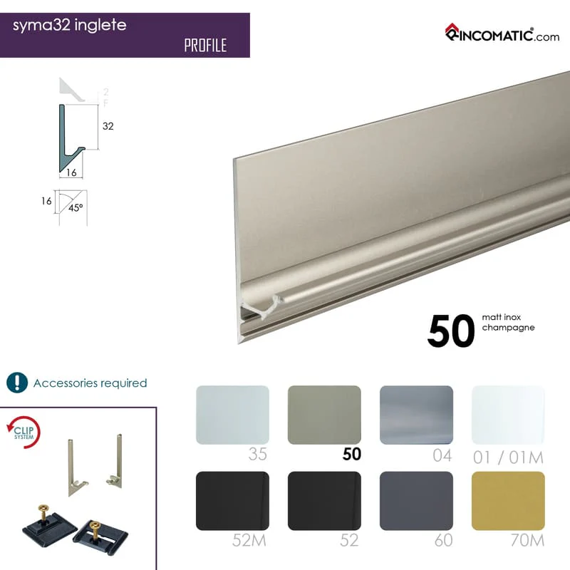 SYMAG 32 Profile Handle - Matt Inox Champagne - 2670 mm (105 1/8 inches) - Image 2
