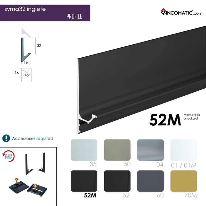 SYMAG 32 Profile Handle - Matt Black anod. - 2670 mm (105 1/8 inches) - Image 2