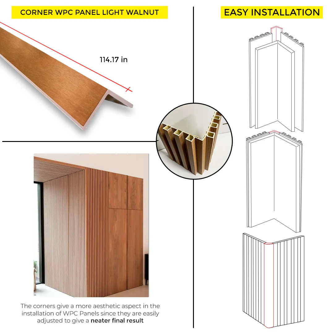 WPC OUTER END CORNER LIGHT WALNUT 114.17" - Image 3
