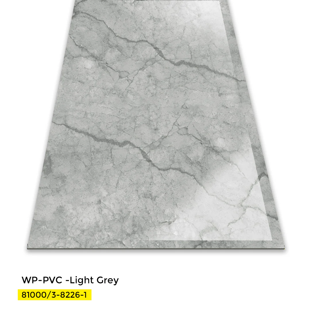 PVC WALL PANEL DECORATIVE MARBLE SHEET 4 X 8 FT  - LIGHT GREY - Image 2
